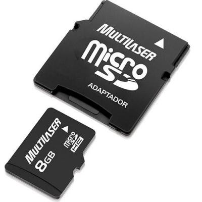 CARTAO DE MEMOR MICRO SD  + ADAPTADOR 8GB
