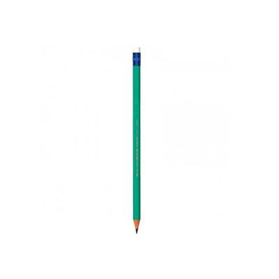 LÁPIS VERDE C/ BORRACHA PLASTICO HB SEXTAVADO