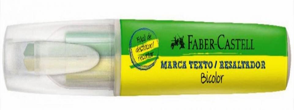 MARCA TEXTO BICOLOR AMARELO E VERDE